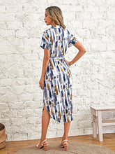 EMERY ROSE Brush Print Batwing Sleeve Belted Shirt Dress